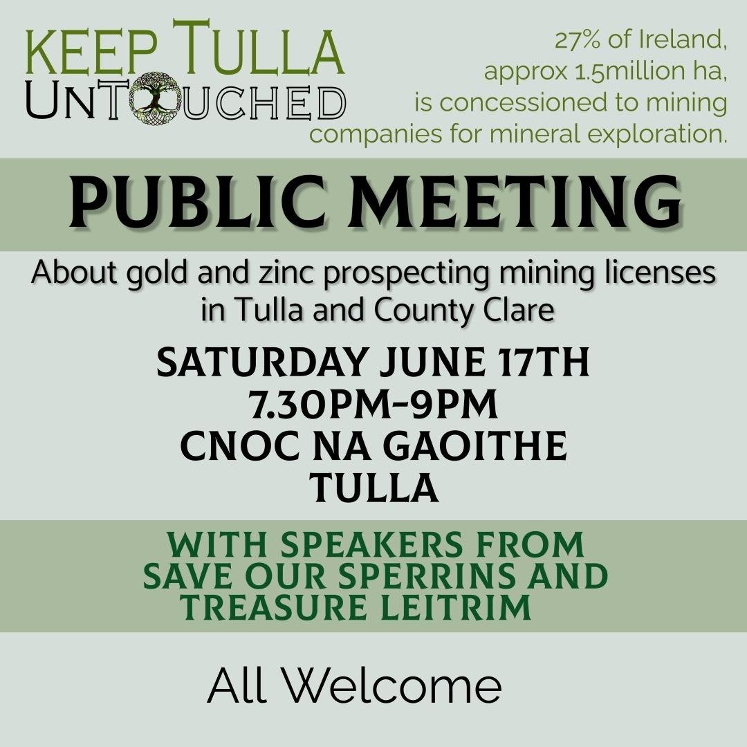 Important public meeting hosted by Keep Tullah Untouched with some of our other friends @SaveOurSperrins and @TreasureLeitrim attending.