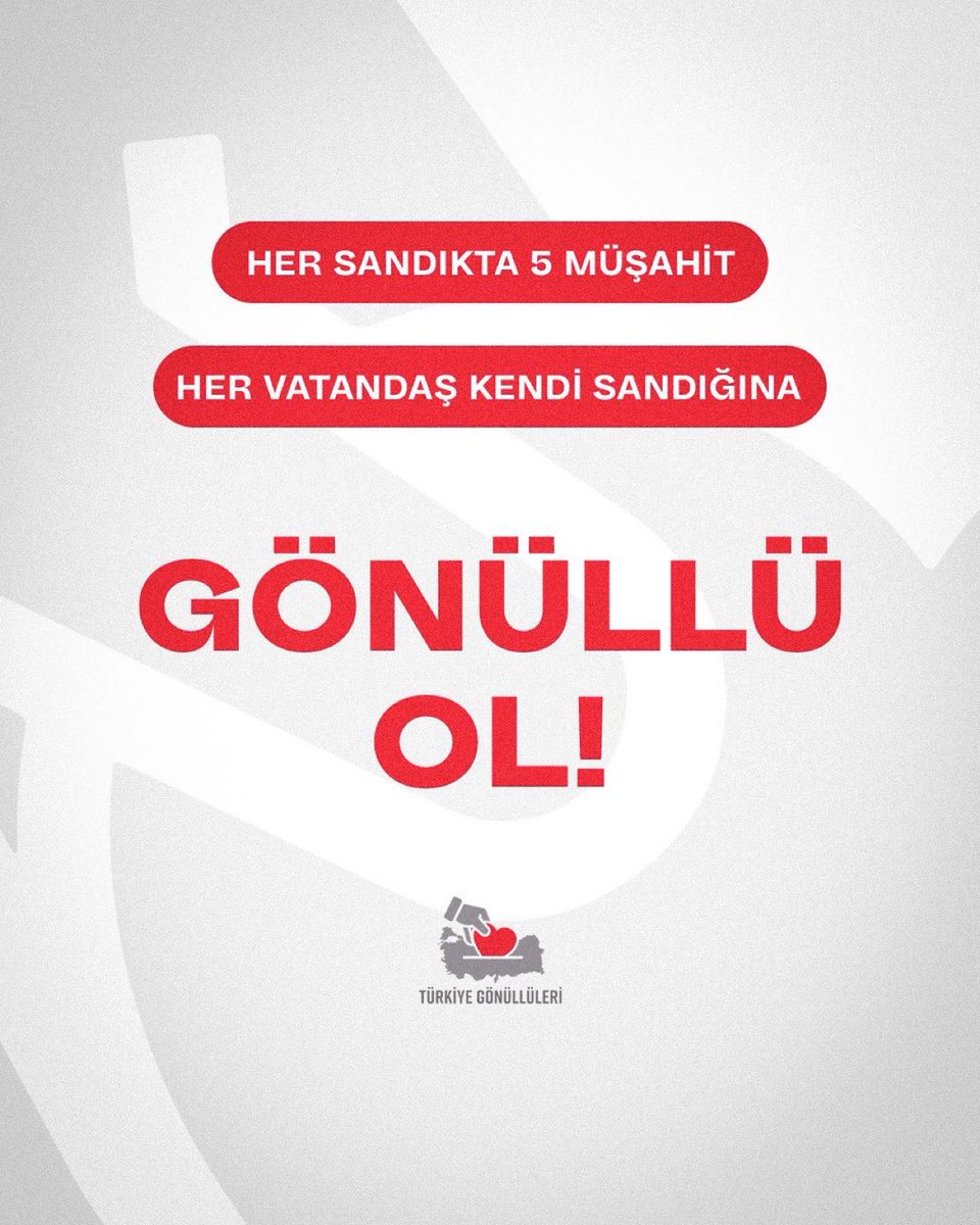 ÖNEMLİ

Her sandıkta 5 müşahit! 
Her vatandaş kendi sandığına!

Gönüllü Ol: kayit.turkiyegonulluleri.org