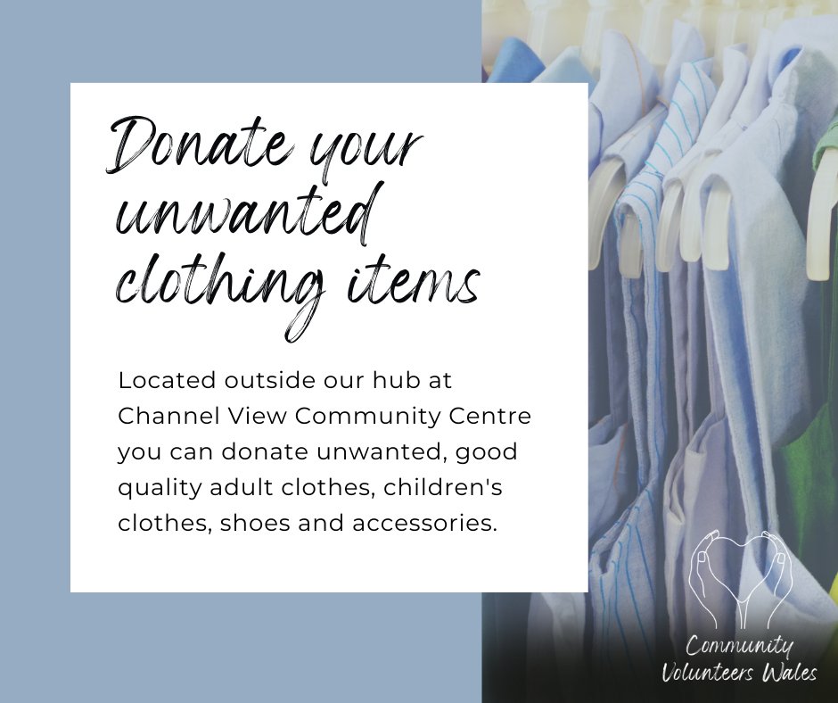 Clearing out your wardrobe ready for Summer? ☀️ Why not donate your unwanted items to us at our Channel View Community Centre donation point? 👚👗👖 Collections take place weekly, and all the money we raise goes back into community projects and incentives.