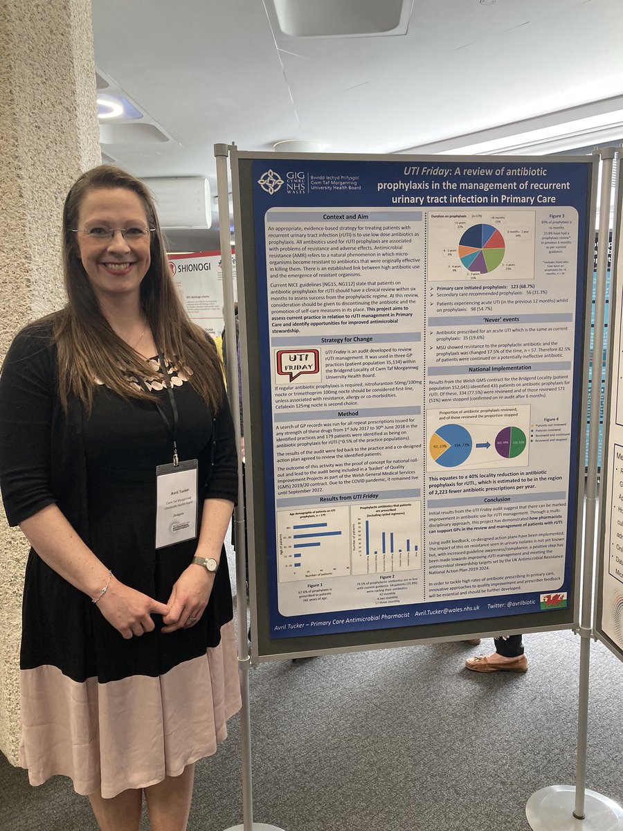 Found my poster! 📸 

Outcome: 40% REDUCTION in antibiotic prophylaxis for recurrent UTI within Bridgend locality! That’s >2,200 fewer antibiotics per year.  

#UTIFriday #BSACSpring2023