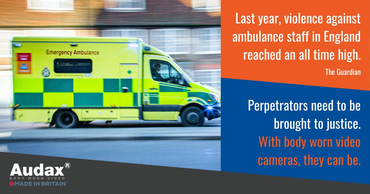 In 2022, violence against ambulance staff in England reached an all-time high. Perpetrators need to be brought to justice. With #bodywornvideocameras, they can be.

Protect your workers by contacting us today on info@audaxuk.com or 01752 264950.

#BWV #bodywornvideo