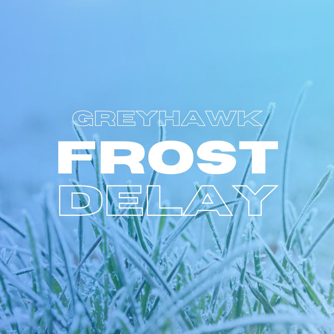 We have a Frost Delay this morning. We will let you know when we can start playing golf.