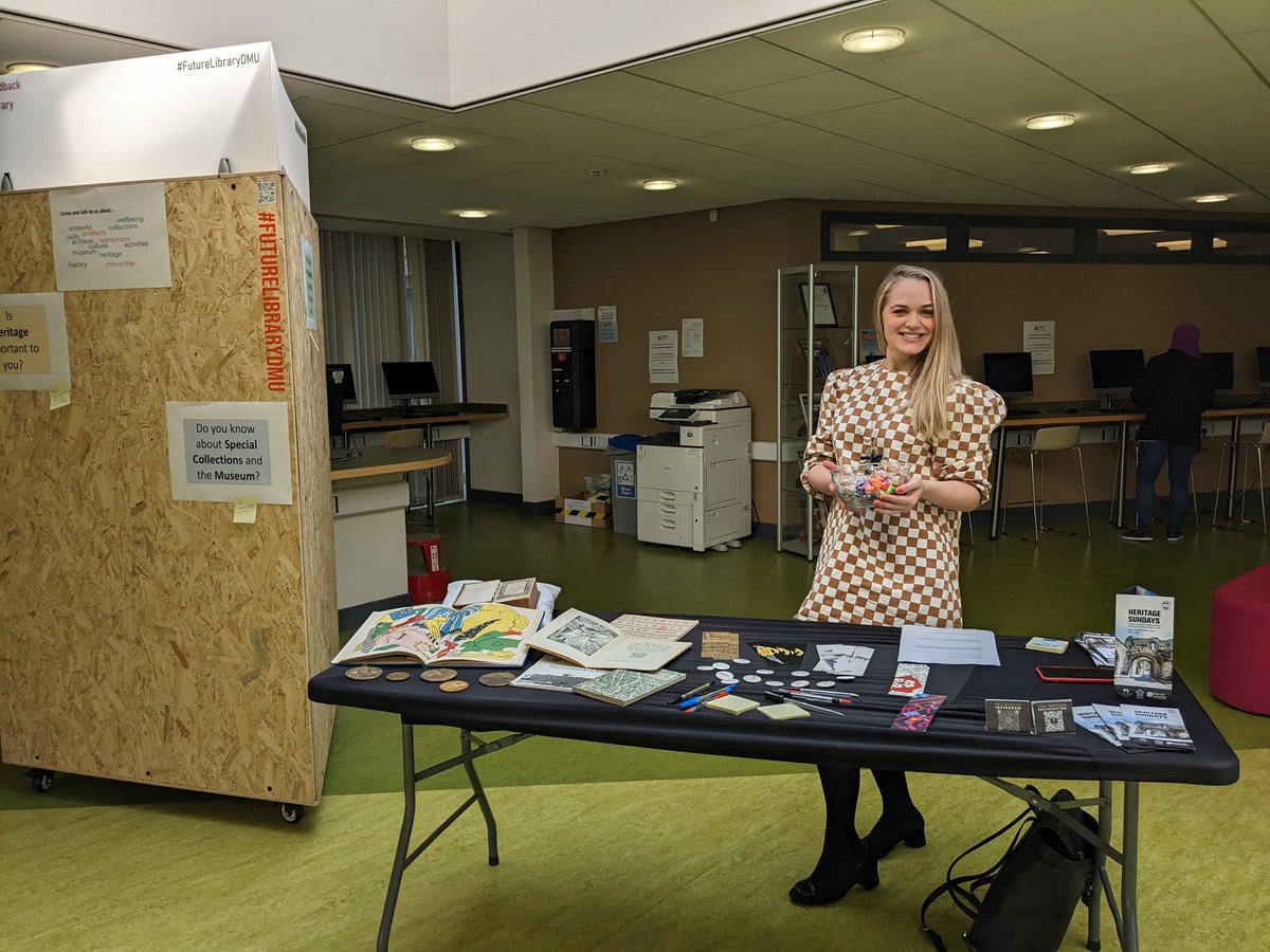DMUSpecialColls's tweet photo. Come and talk to us about opportunities to engage with heritage in #FutureLibraryDMU! We're in the @LibraryDMU foyer till 2pm today! @dmumuseum @dmuleicester https://t.co/nipJi69xPI