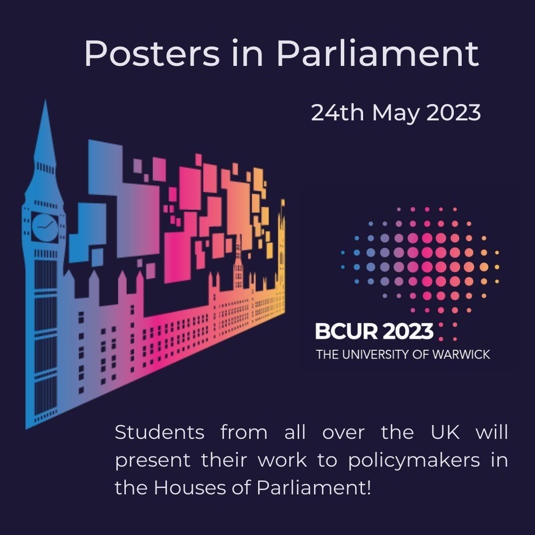 ✨POSTERS IN PARLIAMENT✨

Posters in Parliament is providing an opportunity for over 50 selected undergraduate students, representing universities from across the UK, to exhibit their research posters in Westminster to those in power. 

#BCUR2023 #BCUR #UndergraduateResearch