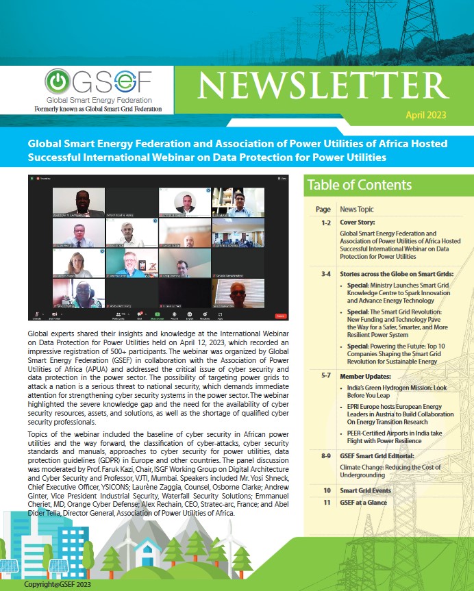 GSmartEnergyFed's tweet photo. The April 2023 issue of the
@GSmartEnergyFed
#Newsletter is now available at
https://t.co/VIrYy2ZfYk
Click here for the latest insights on #SmartGrids #SmartCitiesDevelopments and other updates https://t.co/RwFa6SZzYq