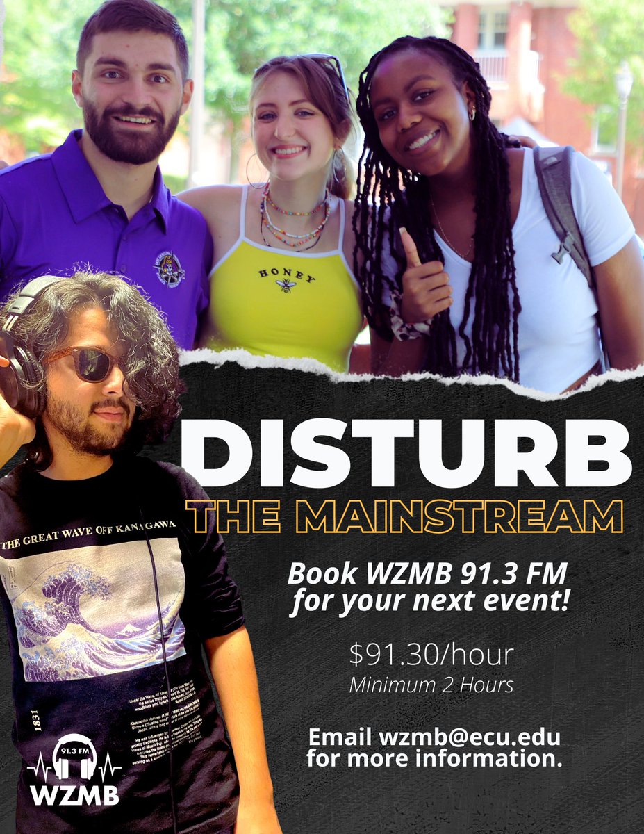 WZMB913's tweet photo. Are you looking for DJs to play music for your events? Well you're in luck! WZMB provides great remote services! Check out our flyer below for more information!
#wzmb #wzmb913 https://t.co/u1WzLcxzE7