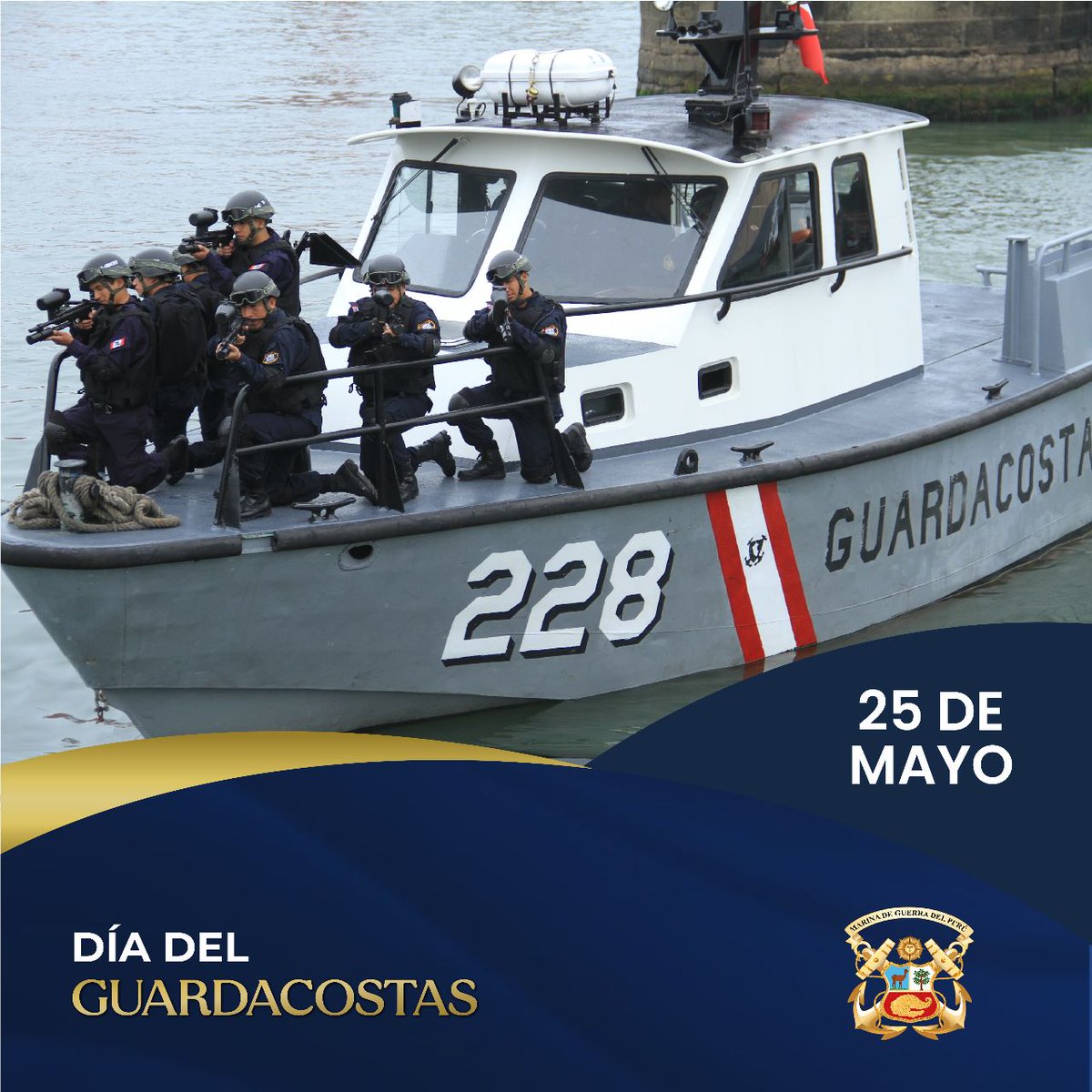 #MGPterecuerda En homenaje al Guardiamarina Emilio San Martín Peña, se instauró el 25 de mayo el #DíadelGuardacostas, para conmemorar su valiente hazaña durante la Guerra del Pacífico. Ejemplo a seguir por el personal naval que cumple la misión de ejercer la vigilancia en el mar.