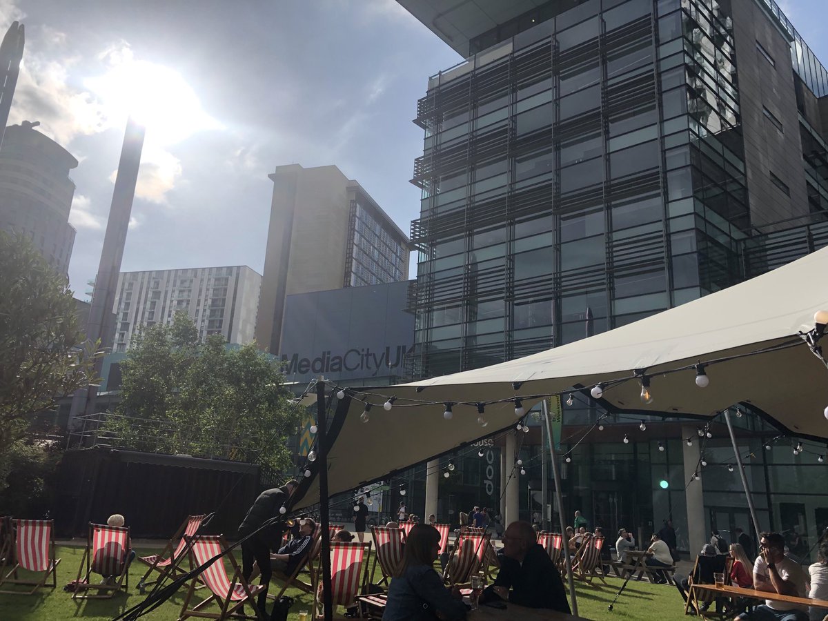 Deckchairs out at Media City! In sunny Salford visiting the teams at 5Live, Breakfast TV and my colleagues in the northern bureau.