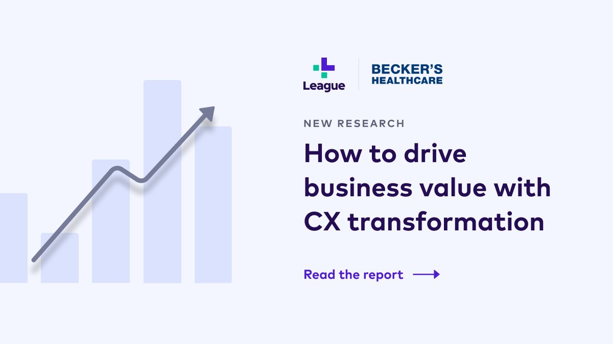 League (@joinleague) on Twitter photo The pressure on #healthplans to transform their member experiences and show business value is immense. In the new <a href="/BeckersHR/">Becker's Hospital Review</a> report, leaders discuss the key value levers of #CXtransformation and strategies they’ve implemented to deliver value quickly: bit.ly/3Mzr8TY The pressure on #healthplans to transform their member experiences and show business value is immense. In the new <a href="/BeckersHR/">Becker's Hospital Review</a> report, leaders discuss the key value levers of #CXtransformation and strategies they’ve implemented to deliver value quickly: bit.ly/3Mzr8TY