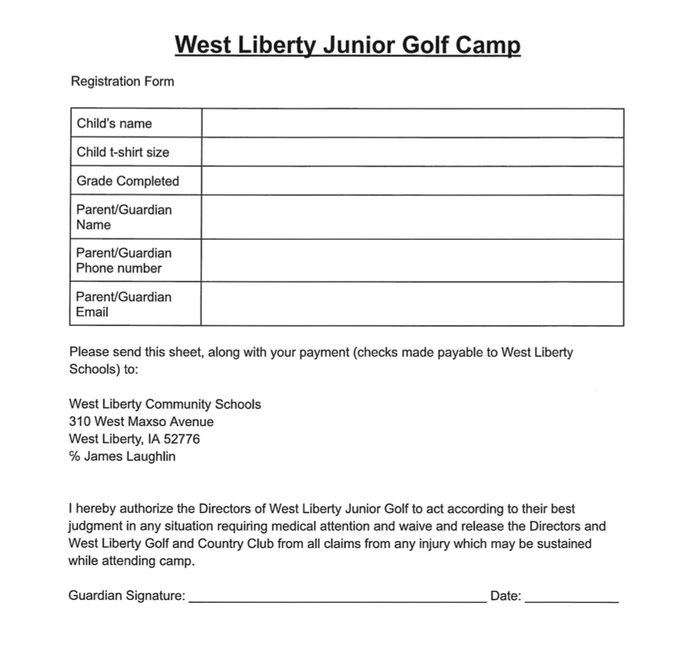 WestLibertyCSD's tweet photo. Fore!!⛳ The West Liberty Boys &amp; Girls Golf teams are holding their annual golf camp for 3rd-8th graders in July this year! See the informational and registration form below. https://t.co/HP1wOd2BNF