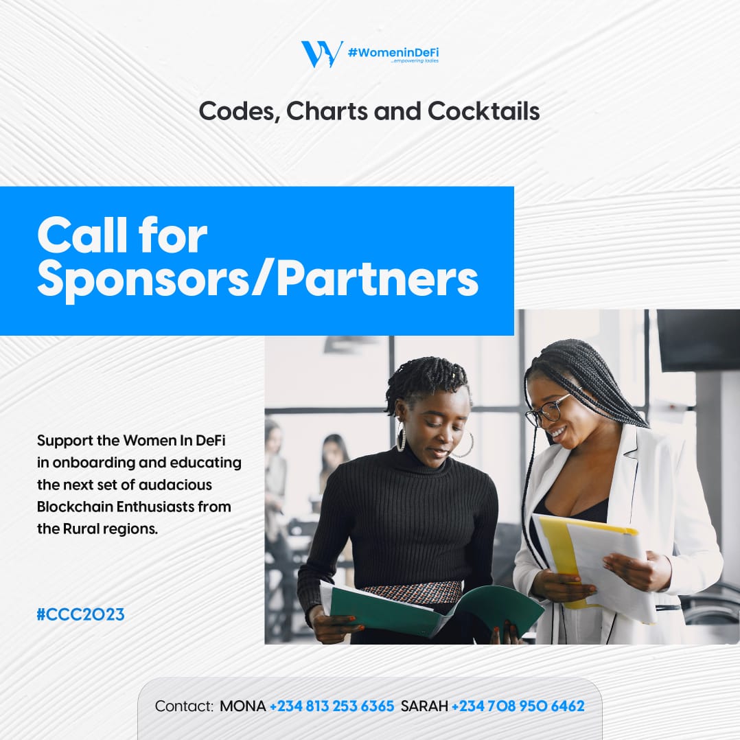 wid_akwaibom's tweet photo. Ready to support us on our mission to onboard more people into the Blockchain space?
Contact any of the numbers on the flier to be a part of this
#ccc2023 #cccib #widccc #WomeninDeFi https://t.co/Lb5FTTw666
