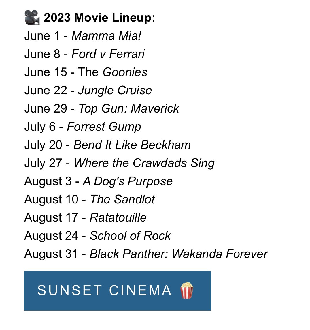 SWDCnewsies's tweet photo. Don’t miss these great flicks at Sunset Cinema at The Wharf! @TheWharfDC @SWBID @WharfLifeDC @WharfWrats @PoPville https://t.co/MxFwB0h2a1