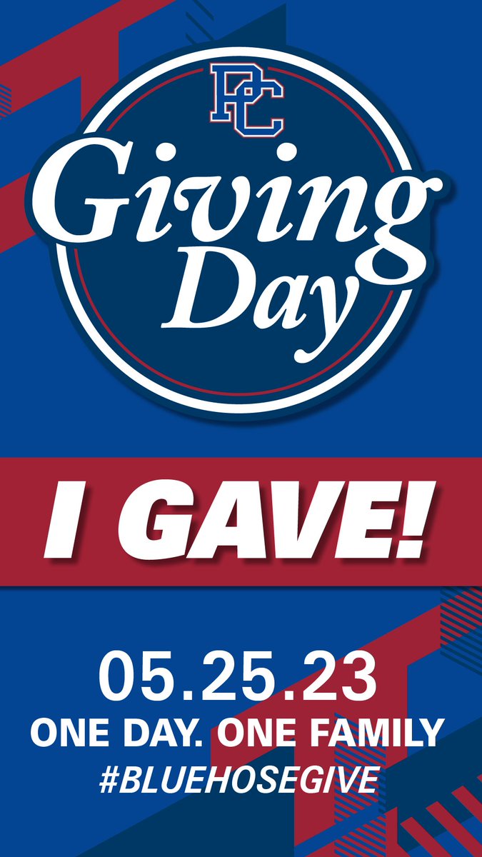 I Gave! Join BLUEHOSE from around the world by making a philanthropic gift to support our students at <a href="/presbycollege/">Presbyterian College</a> #GoBlueHose #BlueHoseGive