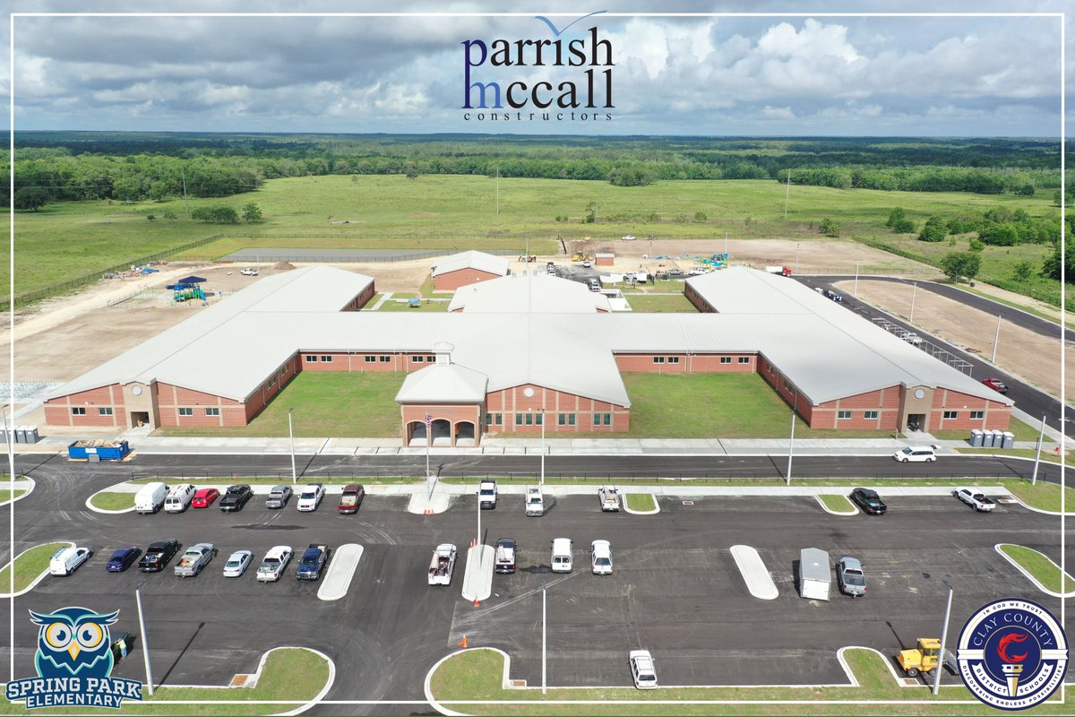 Parrish McCall (@parrishmccall) on Twitter photo Spring Park Elementary is <a href="/oneclayschools/">Clay County District Schools</a>'s newest school. The school is a 104,000SF elementary school consisting of 3 wings. When the school is complete later this summer it will house 862 students. #SpringParkElementary #ClayCounty #ExceptionalPeopleQualityValue #PMC Spring Park Elementary is <a href="/oneclayschools/">Clay County District Schools</a>'s newest school. The school is a 104,000SF elementary school consisting of 3 wings. When the school is complete later this summer it will house 862 students. #SpringParkElementary #ClayCounty #ExceptionalPeopleQualityValue #PMC