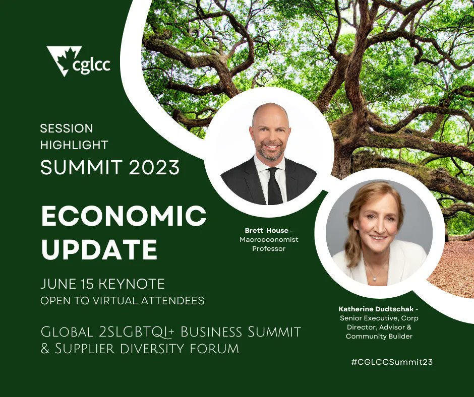 📢 SPEAKER / SESSION ANNOUNCEMENT:
Don't miss out on our upcoming Economic Update Keynote at the Summit on June 15, featuring Brett House and Katherine Dudtschak! 🌟
cglcc.ca/summit
site.pheedloop.com/event/CGLCCSum… 
#CGLCCSummit23 #EconomicUpdate #CanadianEconomy #Insights