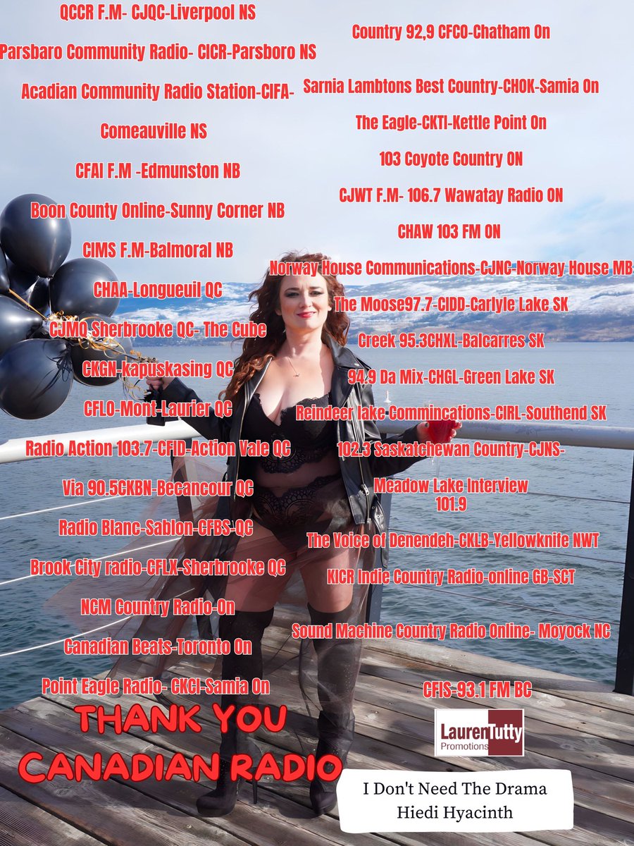 Hiedi Hyacinth (@hiedi_hyacinth) on Twitter photo Being it’s #ThankfulThursday it’s a great day to say thank you to all the Canadian radio stations spinning I Don’t Need The Drama. Big shoutout to my Canadian tracker <a href="/LaurenTPromo/">Lauren Tutty Promo</a> for working her magic! #CountryHumans Being it’s #ThankfulThursday it’s a great day to say thank you to all the Canadian radio stations spinning I Don’t Need The Drama. Big shoutout to my Canadian tracker <a href="/LaurenTPromo/">Lauren Tutty Promo</a> for working her magic! #CountryHumans