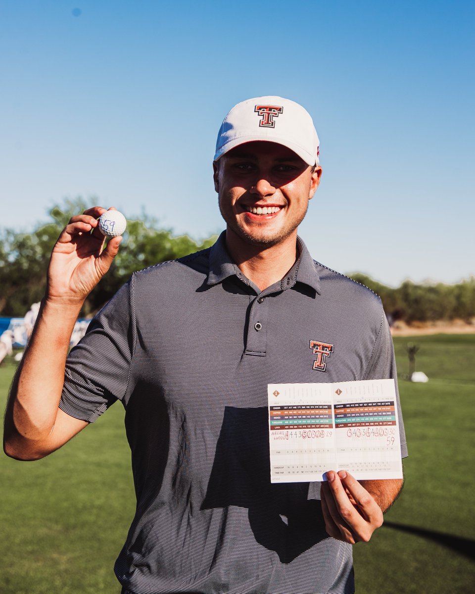 .@PGATOURU No. 1-ranked golfer Ludvig Aberg fired an exceptional round of 59 ahead of the #NCAAGolf National Championship. 🔥

📸 @TexasTechMGolf