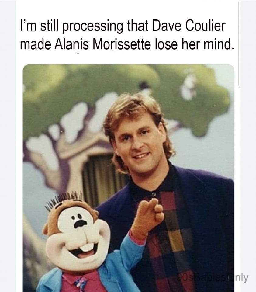 MTROGDEN's tweet photo. Call the morgue bc I'm D-E-A-D!! @DaveCoulier &amp; @Alanis https://t.co/j1rT2it6yr