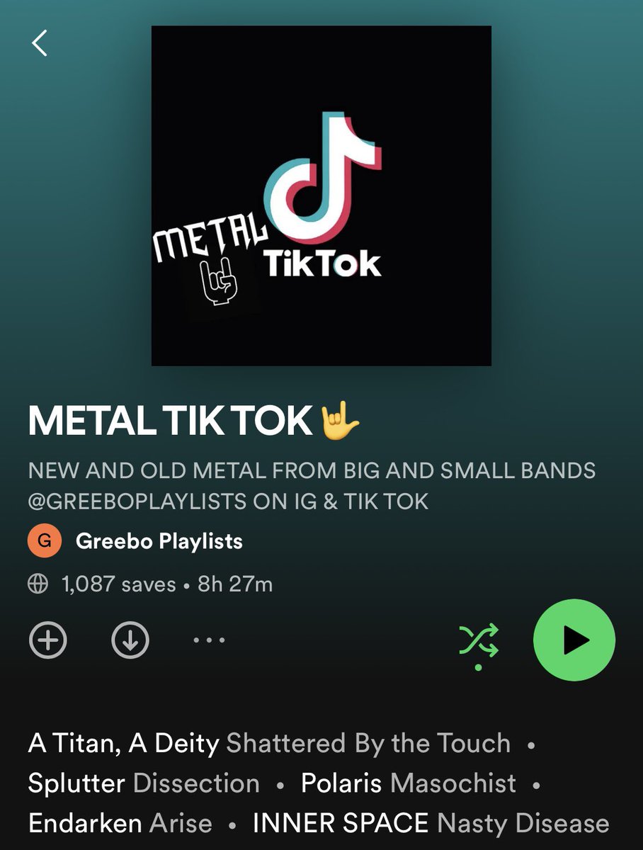 👉 <a href="/greeboplaylist/">greeboplaylists</a> just added ‘You Can’t Run From The Circus’ to their #metal #tiktok playlist 🙏
Go give their playlist a listen! 
open.spotify.com/playlist/6ukyX…