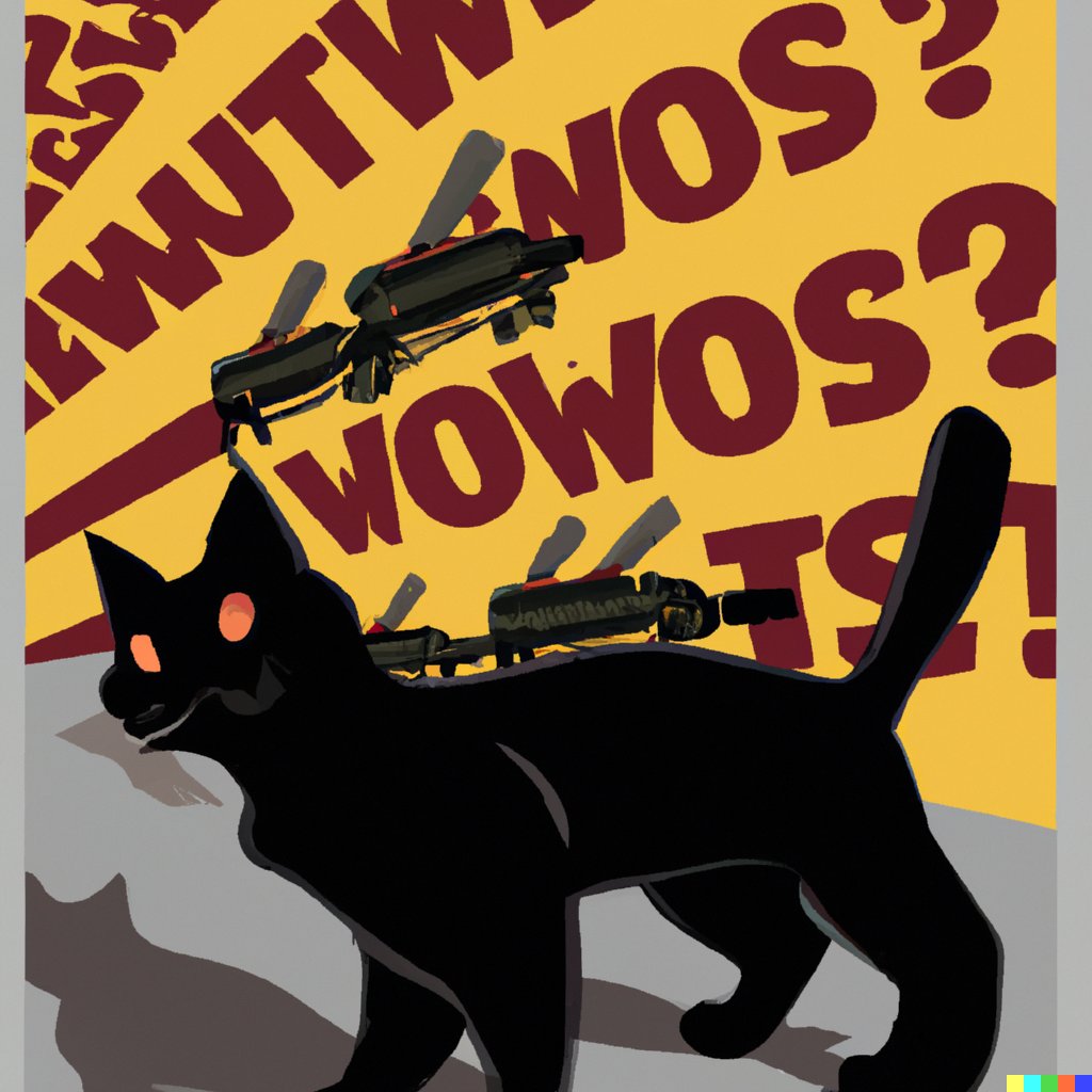 SustoFelix's tweet photo. So I was playing with AI and decided to ask it to make black cat in soviet style propaganda poster with tanks and planes. Not bad, I kinda like these. https://t.co/WyJ6zLLyXJ