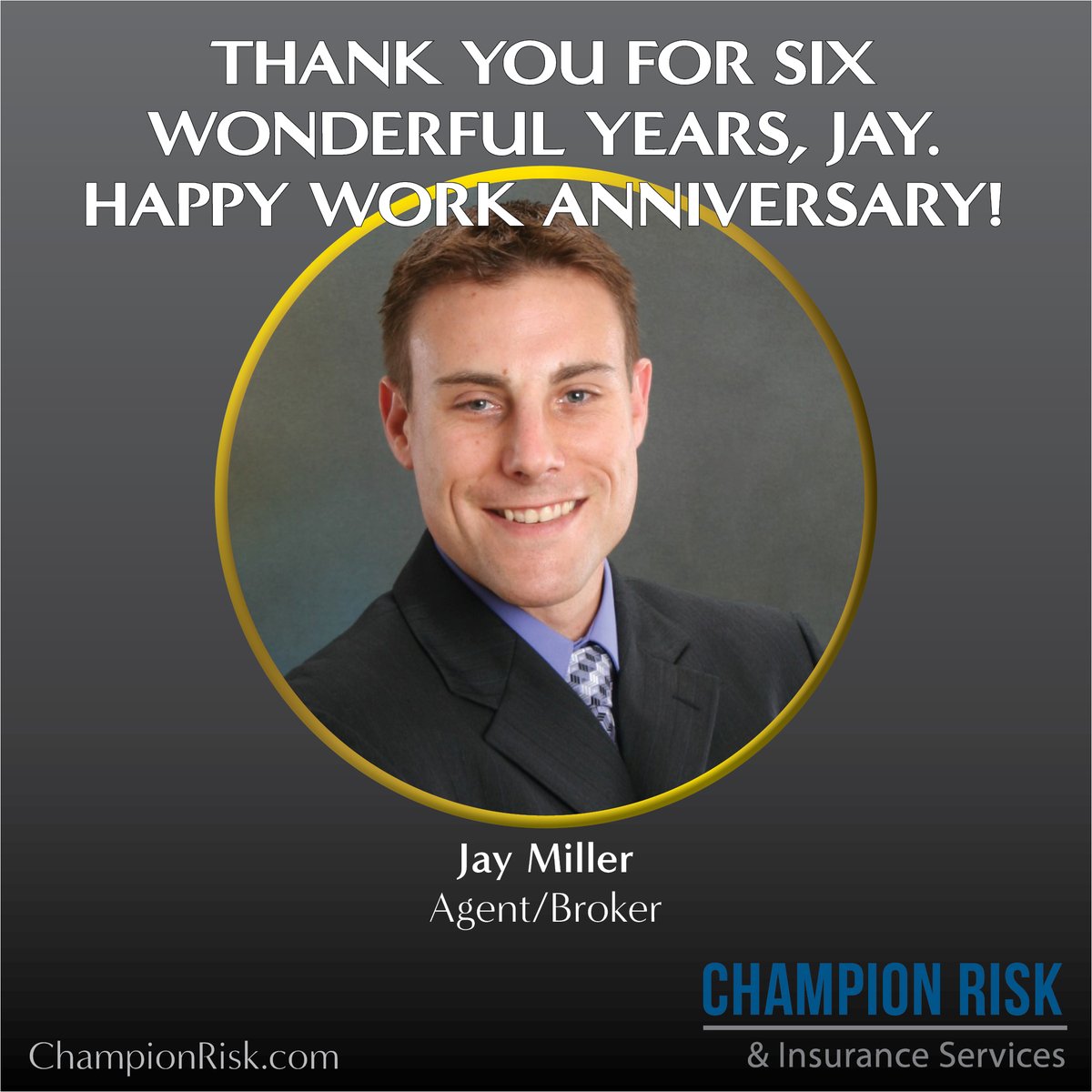 Happy sixth work anniversary, Jay! We're glad you're part of our ELITE Champion team. Here's to many more. #workanniversary #thankyou
