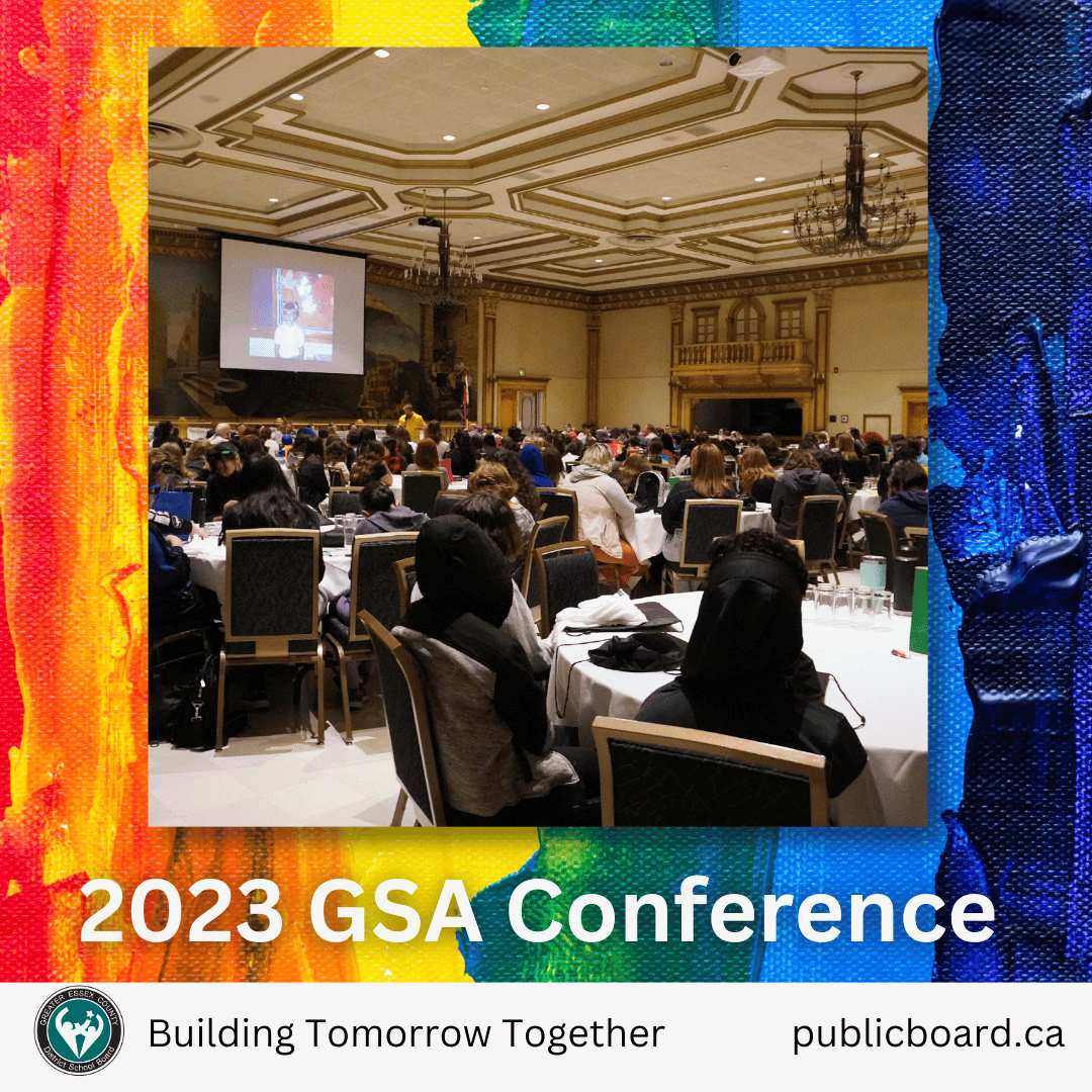 gecdsbpro's tweet photo. We held the 2022-2023 GECDSB GSA Conference today! Thank you to all staff and community members who volunteered or attended, and thank you to the extraordinary students whose strength and enthusiasm made this day so joyful.🌈 https://t.co/jXKMCSqHcG