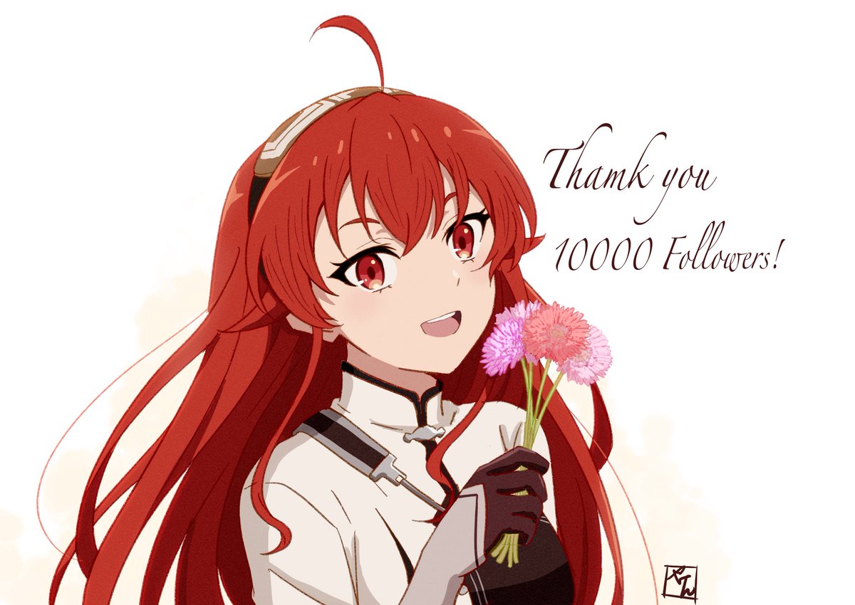 エリス・グレイラット 「改めて10000フォロワーありがとうございます。」|やけんのイラスト