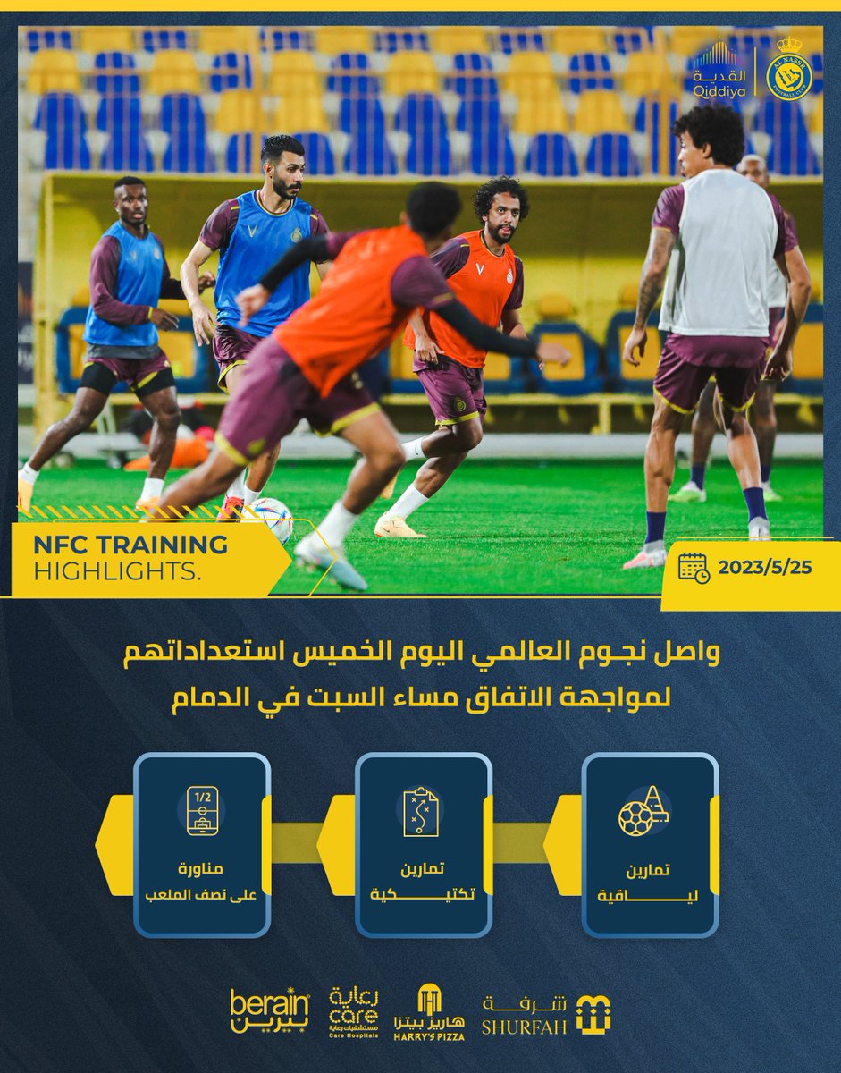AlNassrFC's tweet photo. 📄 | استعدادًا للقاء السبت القادم .. نواصل العمـل https://t.co/MxpqERyKRF