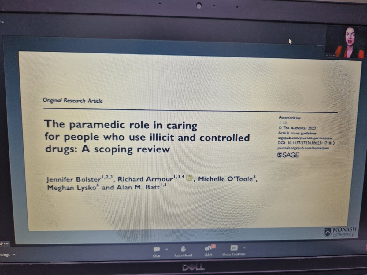 Slick presentation by @jlynnbolster about paramedics caring for PWUD 👏 Great engagement through questions! Looking forward to seeing this really important work continue 🤞 #CanPRD #SPUCan #EMSWeek