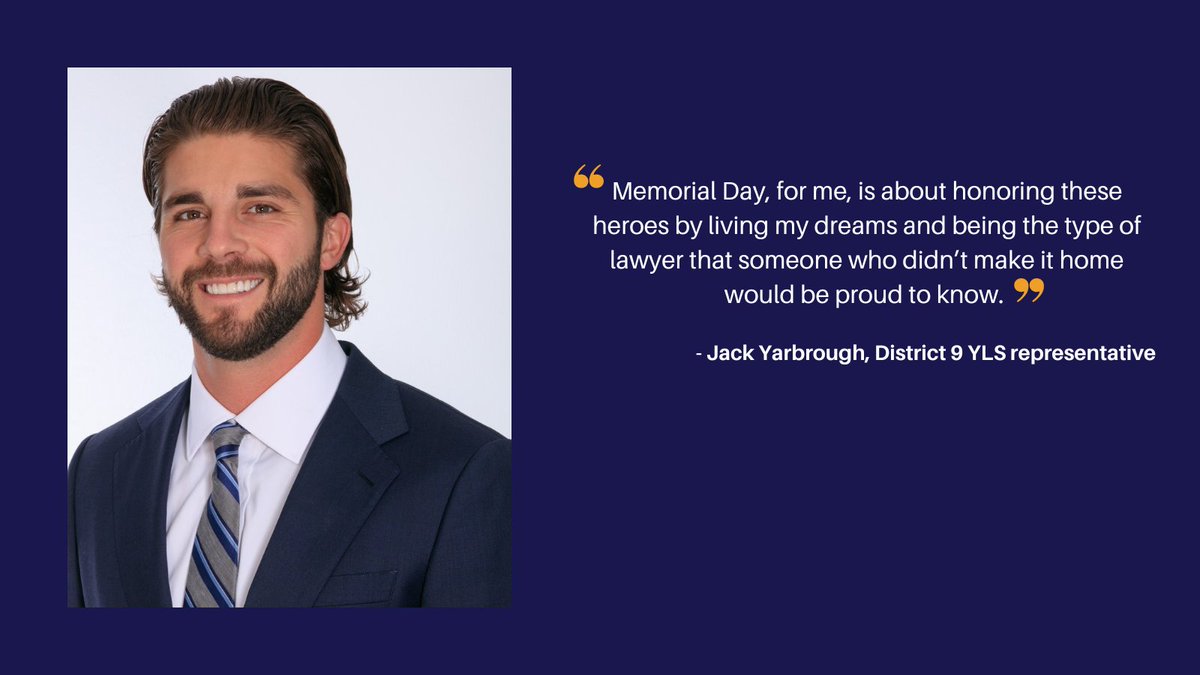 As a #MOLawyer &amp; veteran, Jack Yarbrough said Memorial Day has a special meaning to him. Read his advice to #NewMOLawyers ahead of the holiday weekend ➡️ ow.ly/JcjR50OtpJ4