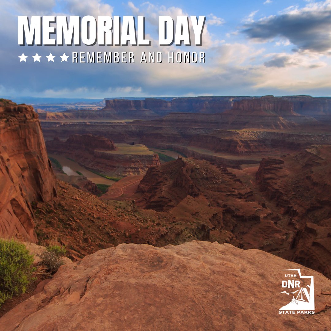 Gear up for a SAFE & happy Memorial Day weekend, Utah!

📍 Check park conditions in advance: stateparks.utah.gov 
⏰ Be mindful of capacity. Arrive early. 
🚮 Pack out what you pack in. 
🛑 Wear life jackets / helmets!
🌊 Be alert near swift water/flash flood areas.