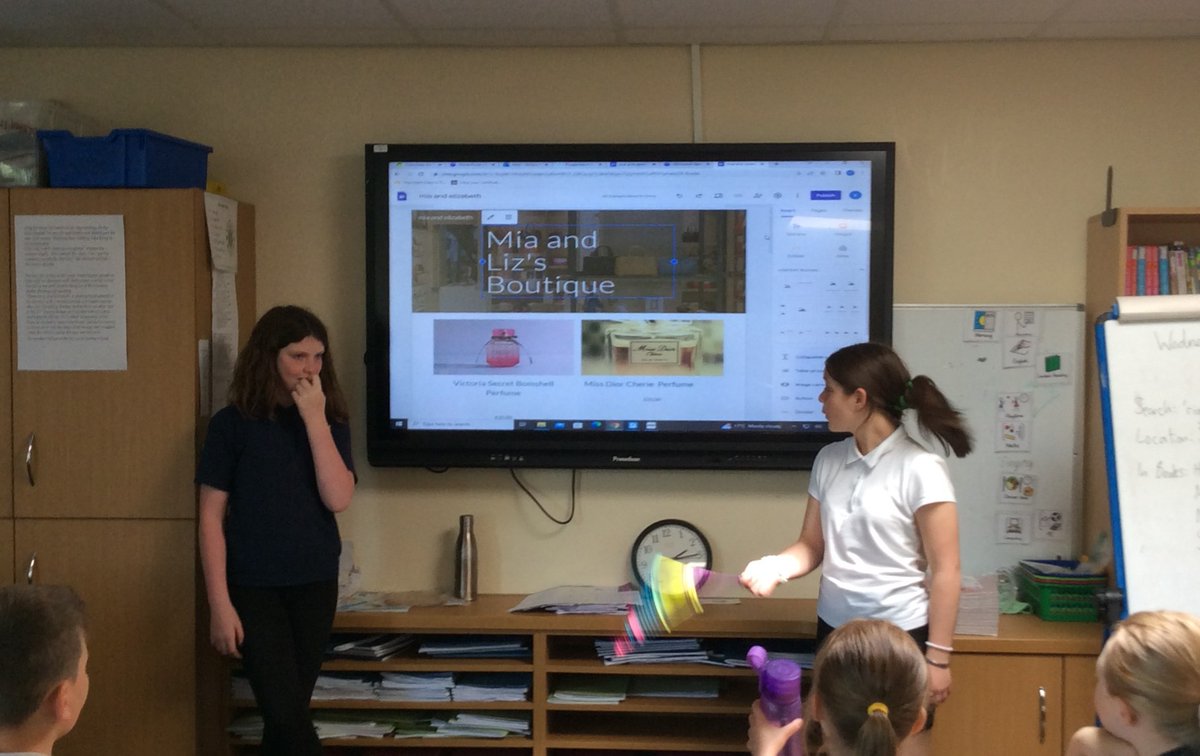 Year6Beck's tweet photo. Over the past couple of weeks, Year 6 have been looking at what makes a good website and using Google Sites to have a go at designing their own. Children did a great job in presenting their ideas and explaining their design/functional choices. #BeckComputing https://t.co/PfVH1iMgPy