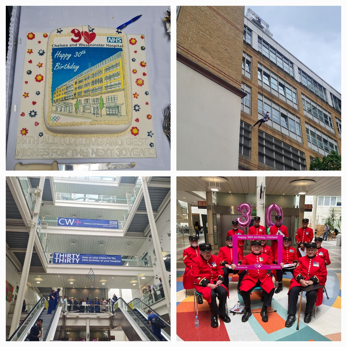 Happy 30th birthday <a href="/ChelwestFT/">Chelsea and Westminster Hospital</a> What a fabulous celebration today! Well done to all the incredibly brave people that raised loads of money for our charity by abseiling down the hospital!  #chelsea30