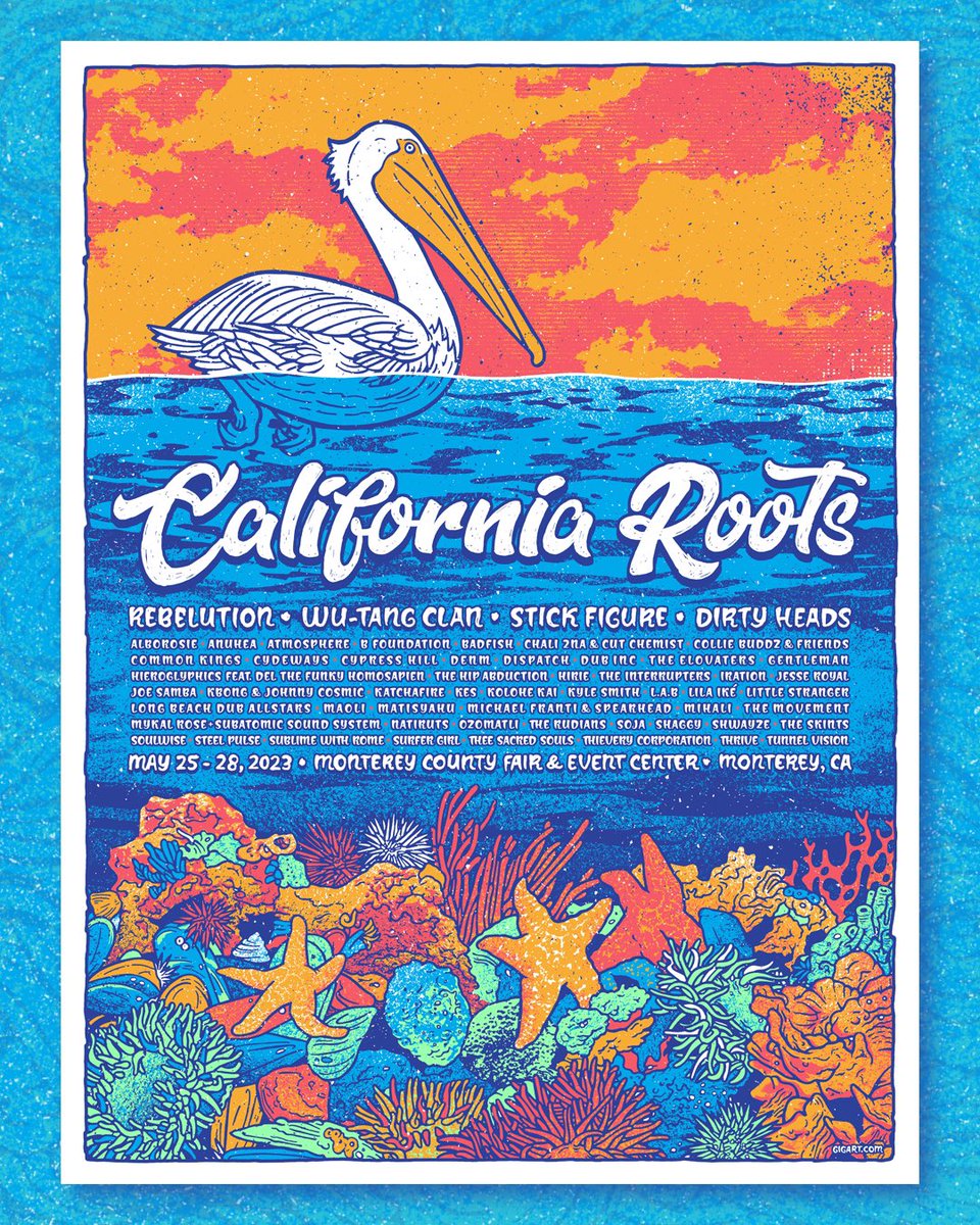 GIGART's tweet photo. New poster by #GIGART for @Calrootsfest Grab one at the show this weekend! #gigposter #calroots https://t.co/exyoXgEUPa