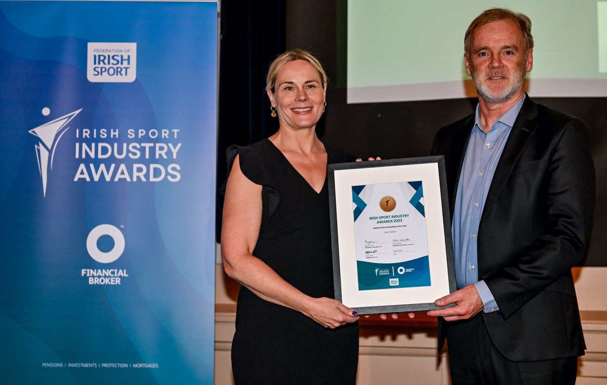 Our next award is for the coveted ‘National Governing Body of the Year’ award.

And the winner is… <a href="/swimireland/">Swim Ireland</a> !!

A brilliant achievement and thank you to <a href="/WeAreClubforce/">Clubforce®</a> for sponsoring this year’s award

#SportMatters #ISIA23