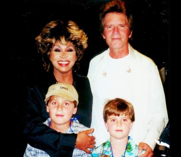 Reflecting on a cherished memory of when Shane,Tyler, &amp; I took this photo with the incomparable Tina Turner. Beyond her immense talent, she was incredibly kind-hearted and gracious. Her genuine spirit touched the hearts of everyone she encountered. 🙏🎵 #TinaTurner