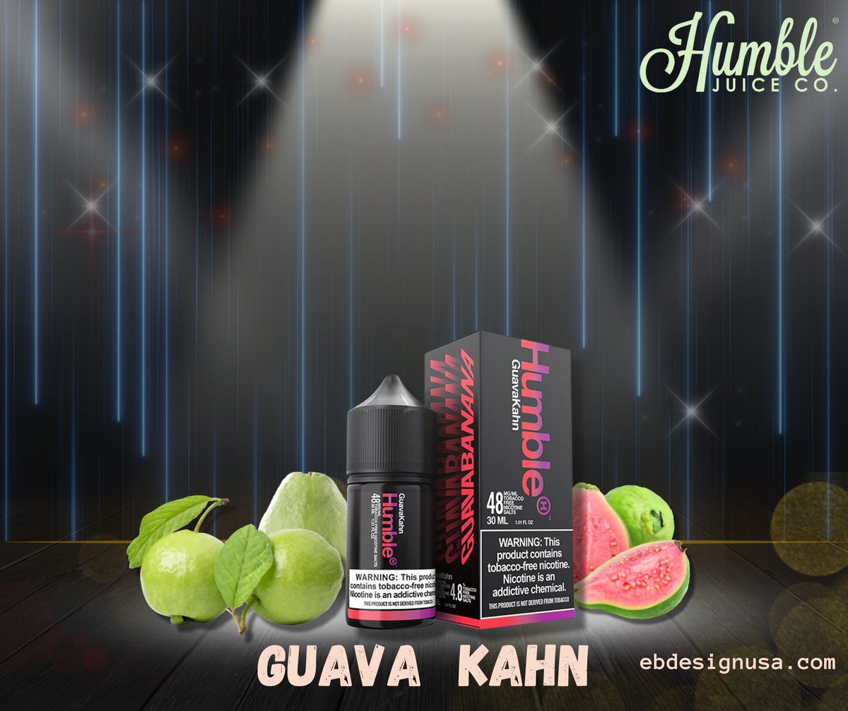 Can't wait for you to try this📷
Guava Kahn 📷
Guava Kahn by Humble Salts Series 30mL is a delectable concoction of fresh fruits that will make you salivate.
Click here to order: ebdesignusa.com/guava-kahn-by-…
#salt #vapelifestyle #vapeusastore #vapeusa #vapelife  #vapecommunity