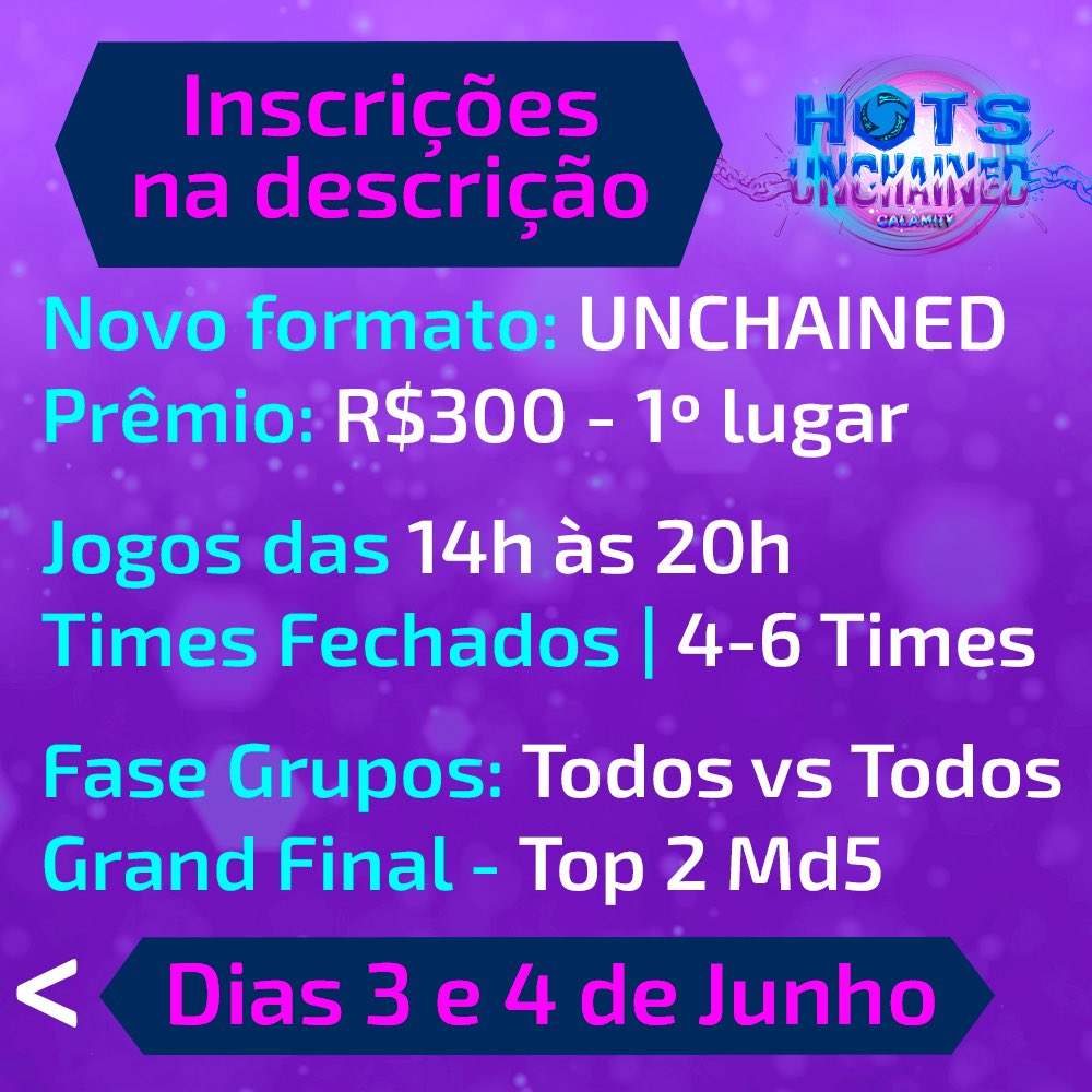 CGE_TV's tweet photo. Inscrições abertas para nosso próximo campeonato de @blizzheroes , a HOTS Unchained até 01/06! Inscreva já seu time :D

Contamos com a participação de todos os interessados!

Inscrições: https://t.co/QxlqoKYc8a
Regras: https://t.co/pJ5H5EGfUL

#heroesofthestorm #savehots #esports https://t.co/9vgAoqURXF