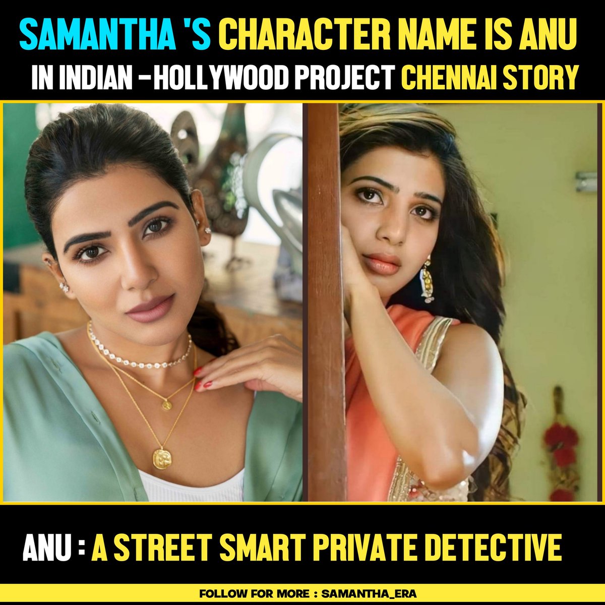 Then : Anusuya 😍
Now : Anu in #ChennaiStory ❤️
The Indian -HOLLYWOOD PROJECT 💛

@Samanthaprabhu2 
#SamanthaRuthPrabhu #samantha