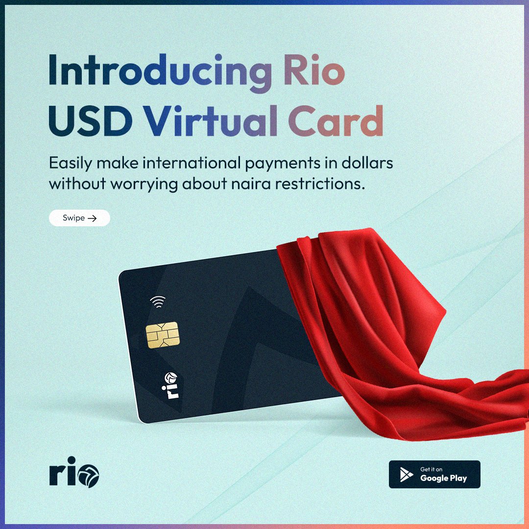 getrioapp's tweet photo. 🌟 Introducing Rio Virtual Card! 🏦💳

Unlock a world of convenience and security with our all powerful USD Virtual Card. Say goodbye to naira card restrictions and embrace the future of payments with our Visa and Mastercard virtual cards!

#usdvirtualcard #rio #payments #fintech https://t.co/PSgjJNpB5W