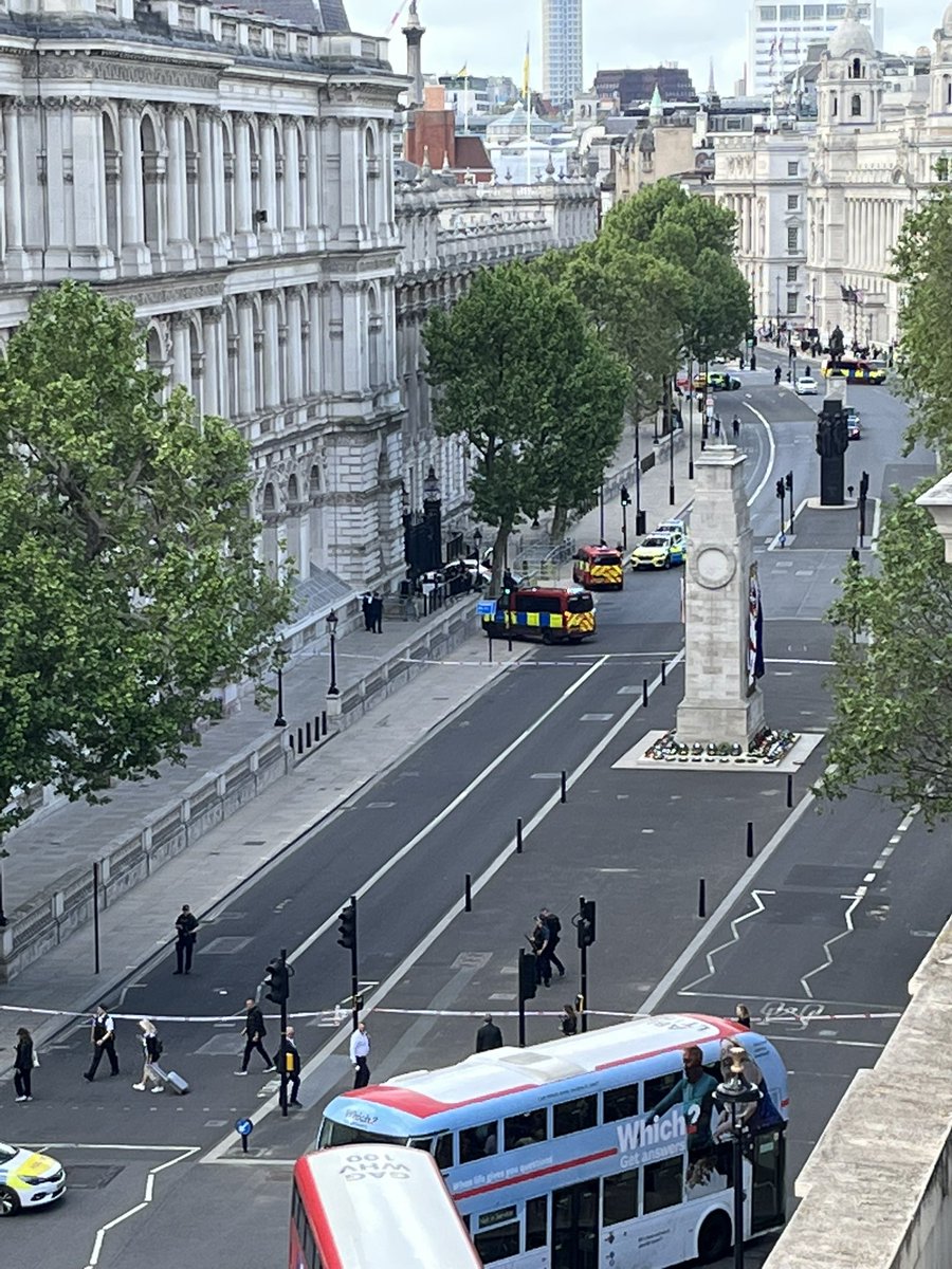 Appears somebody has driven into the gates of Downing Street