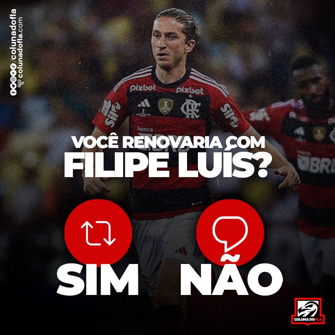 📊 ENQUETE: Você renovaria com Filipe Luís? #colunadofla