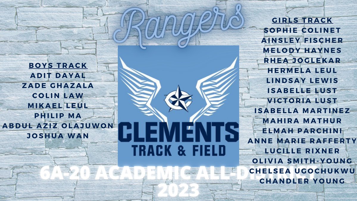 Congratulations to our 2023 Academic All-District tracksters! Your hard work through season shows not only in competition but in the classroom as well!
#LetsRide #RangerPride #HWPO