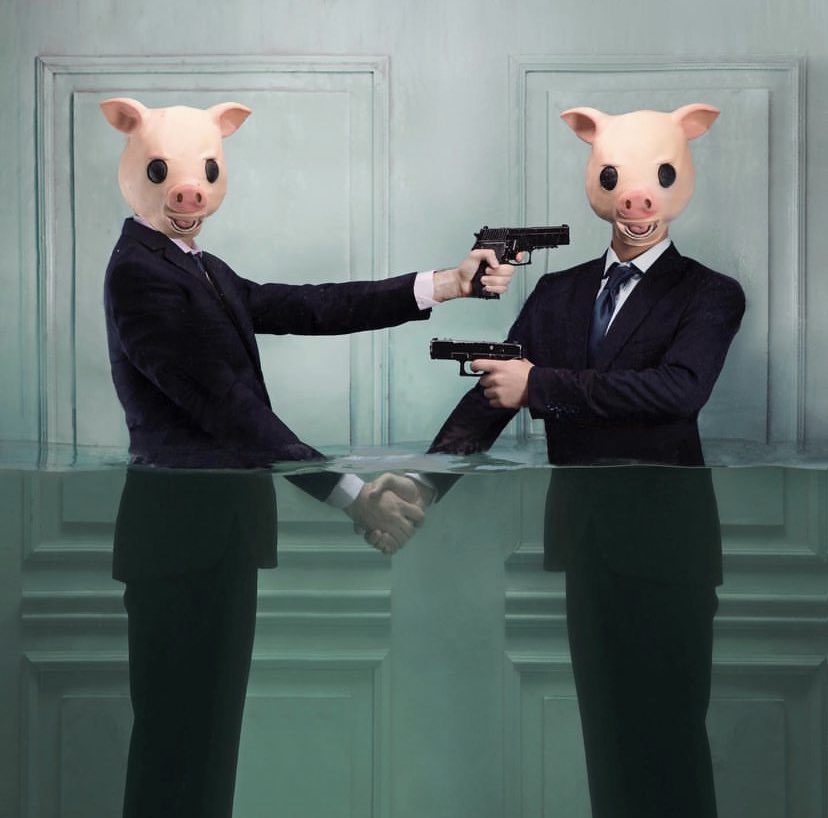 Hello frens! I will be minting this piece “Politicians” on <a href="/SuperRare/">SuperRare</a> in a couple of hours! LFG #nft #superrare