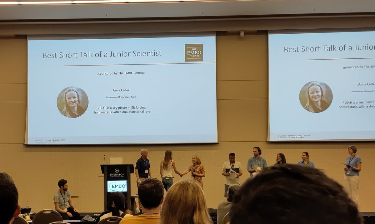 Hiller Lab (@hillerlab) on Twitter photo Congratulations to <a href="/annaleder_/">Anna Leder</a> for receiving the prize for the "Best Short Talk of a Junior Scientist" at the @EMBOworkshop #EMBOproteinQC. And congratulations to all the prize winners! Great conference and great sessions. Congratulations to <a href="/annaleder_/">Anna Leder</a> for receiving the prize for the "Best Short Talk of a Junior Scientist" at the @EMBOworkshop #EMBOproteinQC. And congratulations to all the prize winners! Great conference and great sessions.