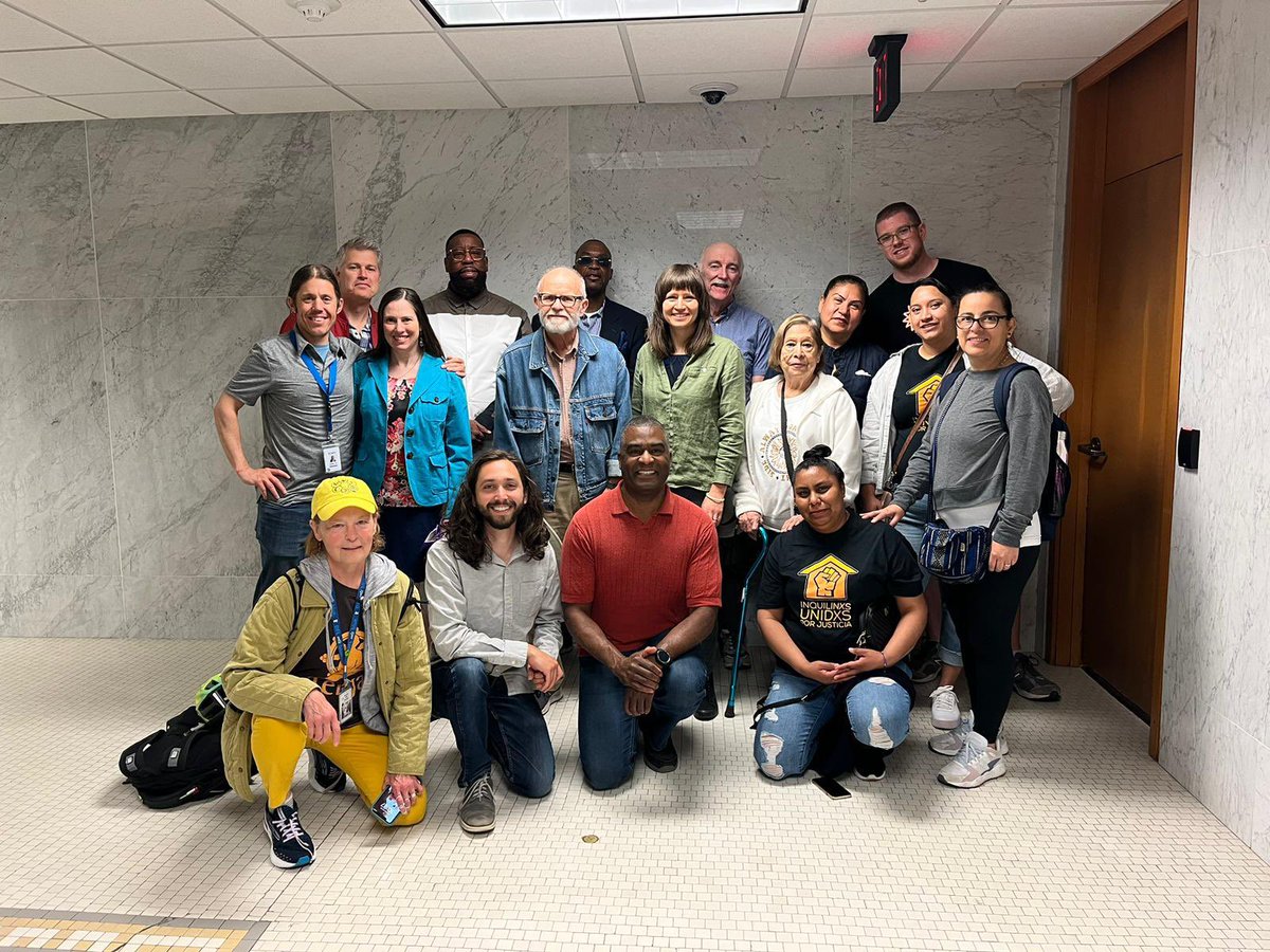 We’re at city hall waiting for the City Council to move forward on a policy for rent stabilization. We need #RentStabilization NOW!