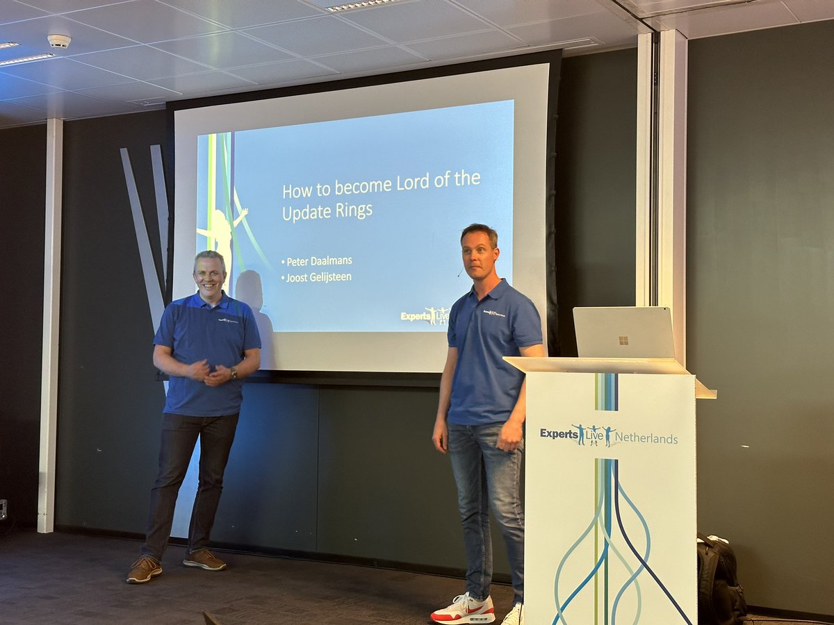 @pdaalmans and I had a lot fun talking about everything around update rings at #ExpertsLiveNL. Thanks everyone for joining.