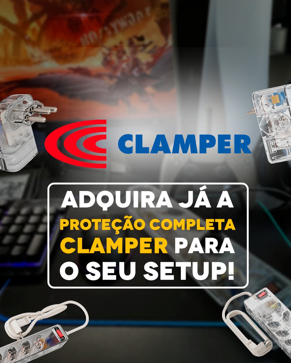 meuplaystation's tweet photo. Não tem segredo! Pra ter a melhor proteção no seu setup gamer é simples: basta escolher seu iCLAMPER, plugá-lo na tomada e seus equipamentos nele.
E essa semana a linha iCLAMPER está com até 40% de desconto.
Aproveite >>> https://t.co/Yx9lw6qqYh
#publi #CLAMPER #iCLAMPER https://t.co/hbzF5jffmG