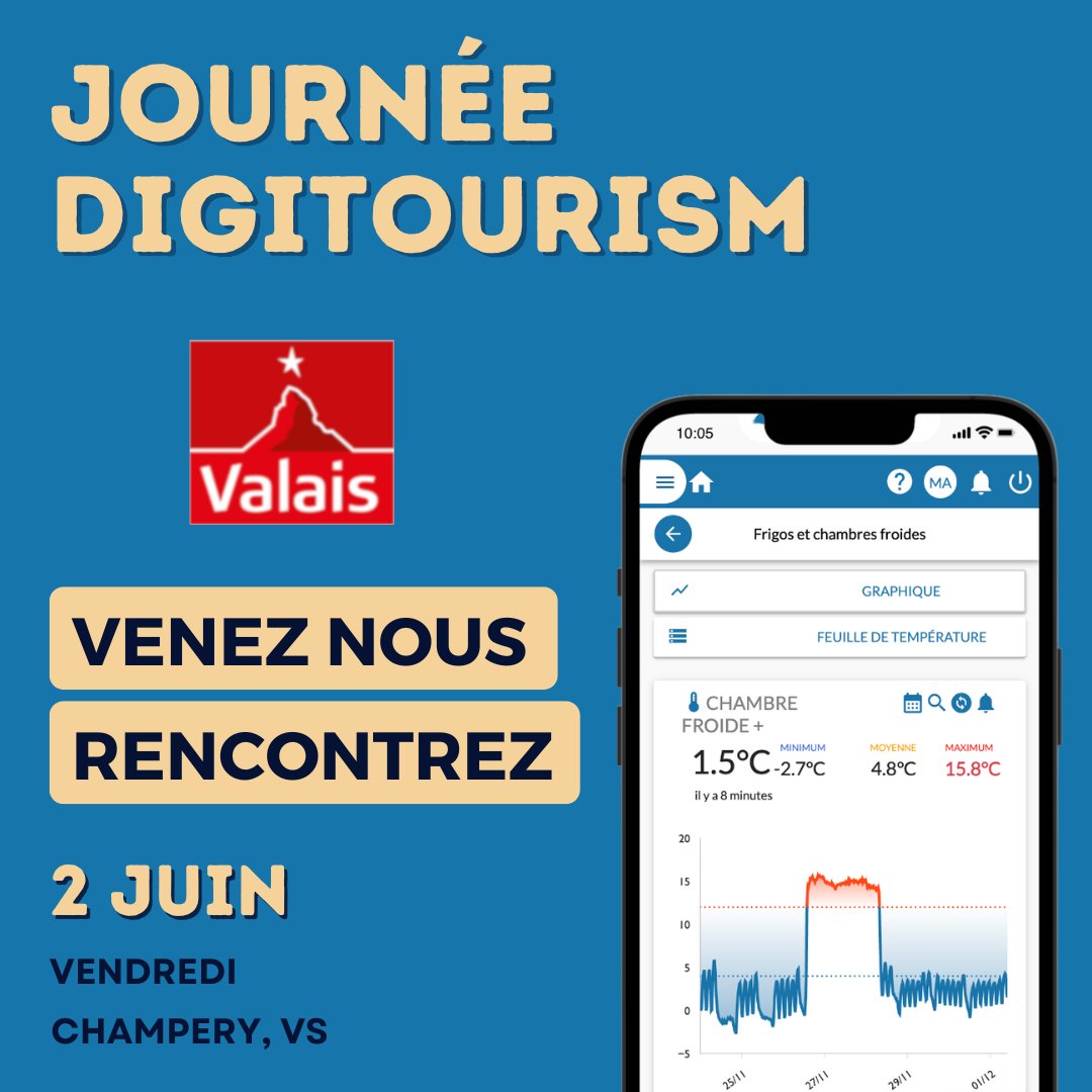 EeatHaccp's tweet photo. EEat sera présent lors de la journée Digitourism le 2 juin à Champéry !

Venez (re)découvrir nos thermomètres connectés 😍 https://t.co/RESuoShAjn