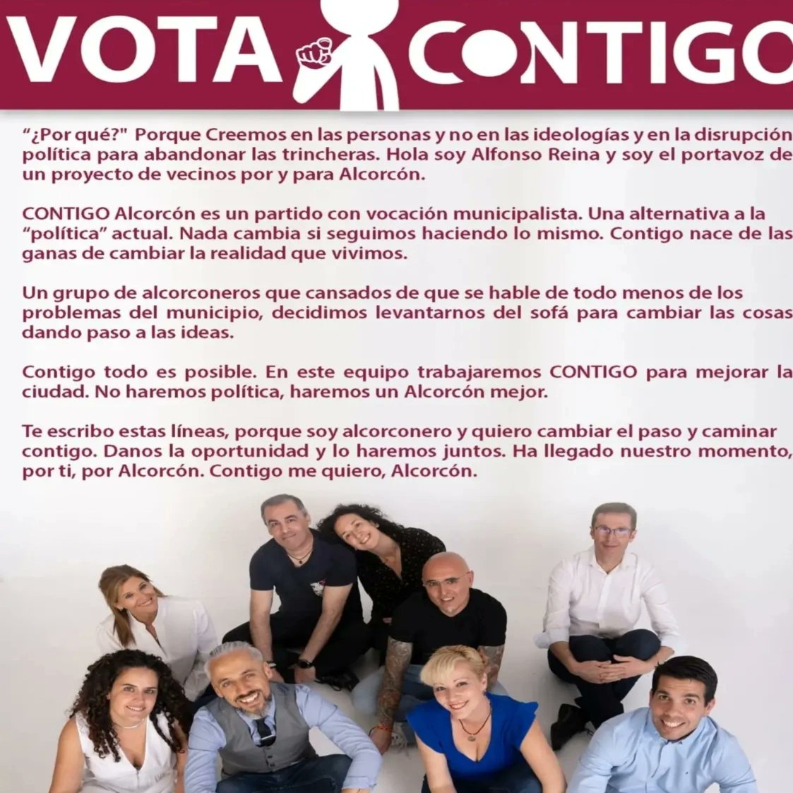 contigoalcorcon's tweet photo. @contigoalcorcon representa el cambio que nuestra ciudad necesita.
 ¡Vota por un futuro mejor!" 
 #Alcorcón merece un gobierno que trabaje por el bienestar de sus vecinos.
 ¡Únete a Contigo Alcorcón y juntos hagamos historia!" 
#Elecciones2023
#Elecciones28M #Alcorcon #Historia https://t.co/5zyNyEFWcl
